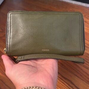 Fossil Olive Green Leather Wallet